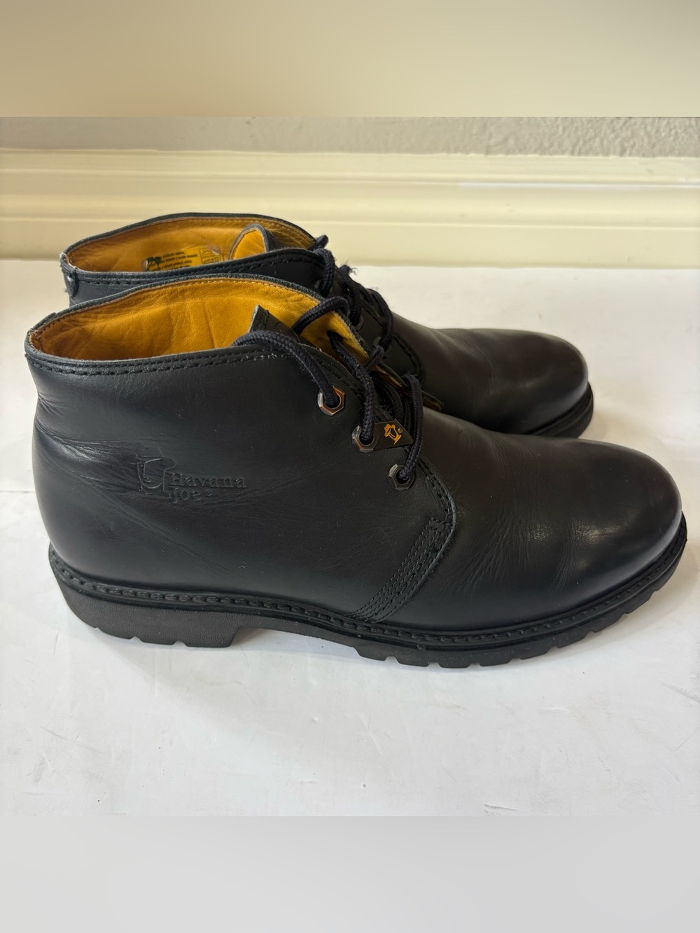 Havana Joe Mens 43 Black Leather Chukka Boots Lace Up Made in Spain